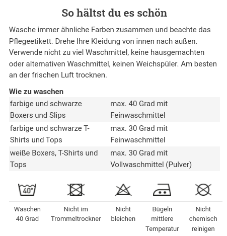 regionale Boxershorts aus Holzfasern waschen